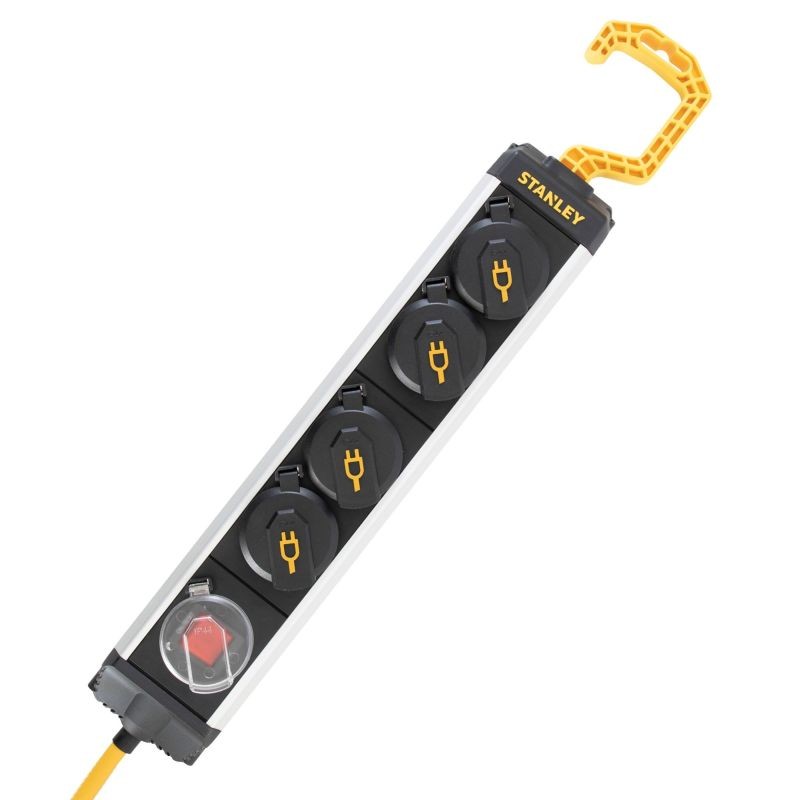 Prelungitor 4 prize, lungime 5 m, carcasa aluminiu, intrerupator, carlig de agatare - imagine 3